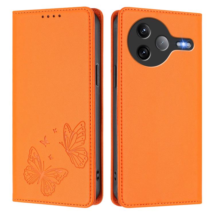 For Xiaomi Poco F7 Ultra / Redmi K80 Pro Strong Magnetic Dual Butterfly RFID Vegan Leather Phone Case
