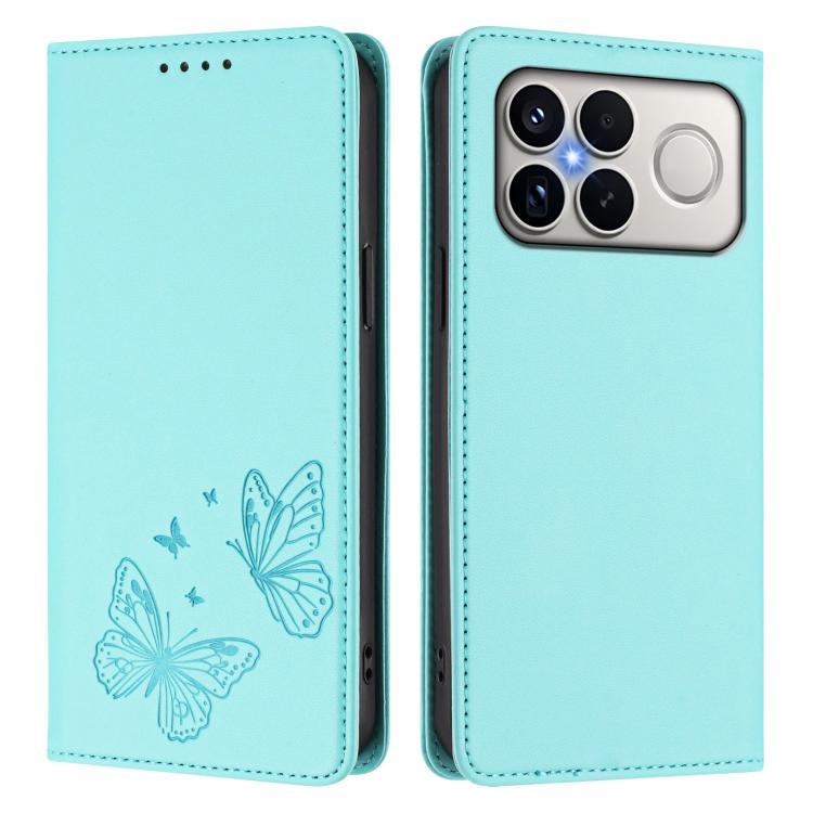 For Xiaomi Poco F8 Ultra 5G / Redmi K90 Pro Max Strong Magnetic Dual Butterfly RFID Vegan Leather Phone Case