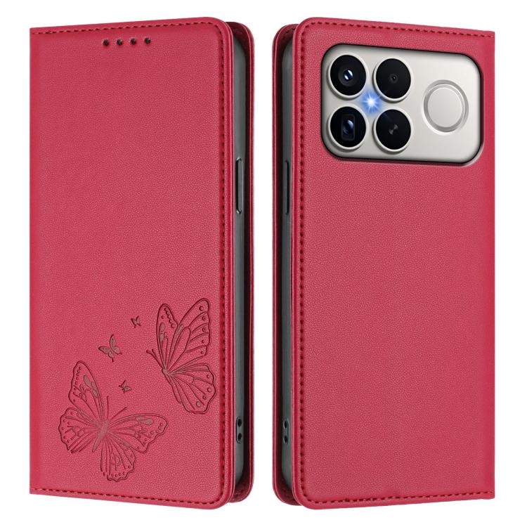 For Xiaomi Poco F8 Ultra 5G / Redmi K90 Pro Max Strong Magnetic Dual Butterfly RFID Vegan Leather Phone Case