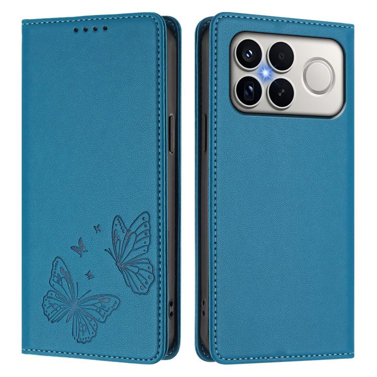 For Xiaomi Poco F8 Ultra 5G / Redmi K90 Pro Max Strong Magnetic Dual Butterfly RFID Vegan Leather Phone Case