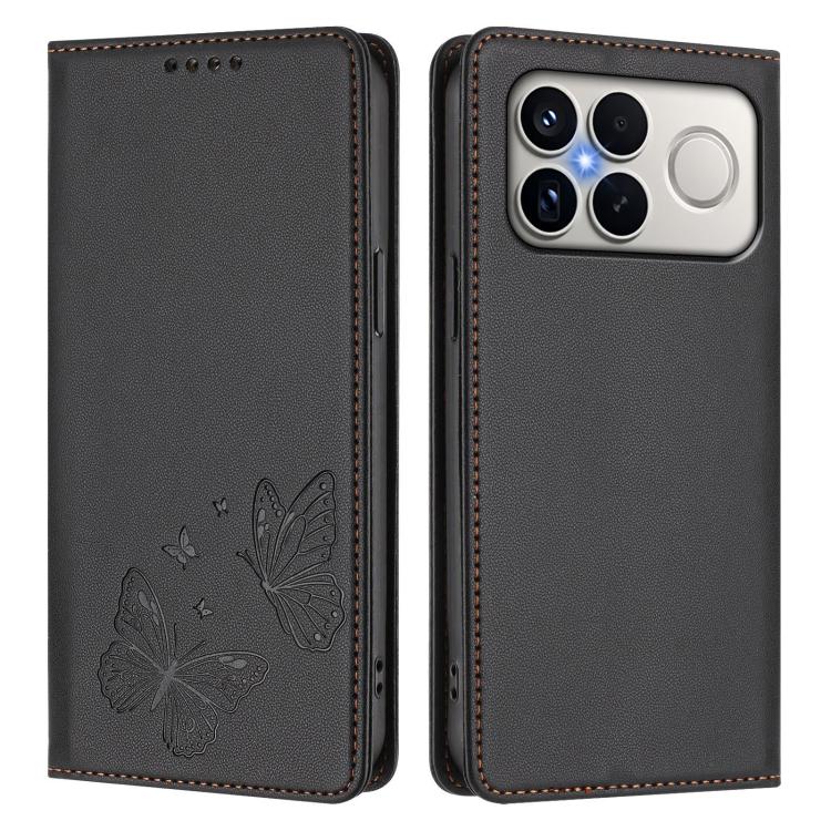 For Xiaomi Poco F8 Ultra 5G / Redmi K90 Pro Max Strong Magnetic Dual Butterfly RFID Vegan Leather Phone Case