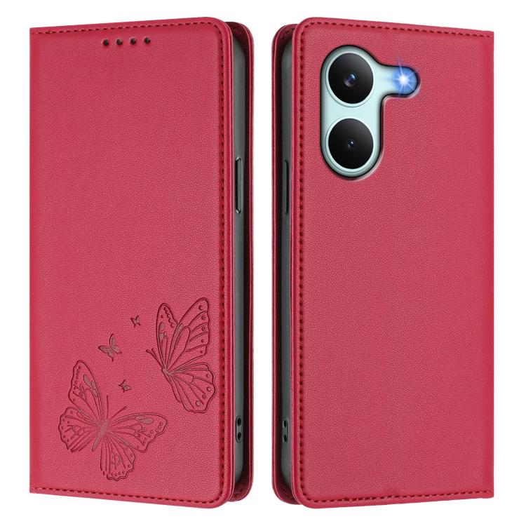 For Xiaomi Poco X8 Pro 5G / Redmi Turbo 5 5G Strong Magnetic Dual Butterfly RFID Vegan Leather Phone Case