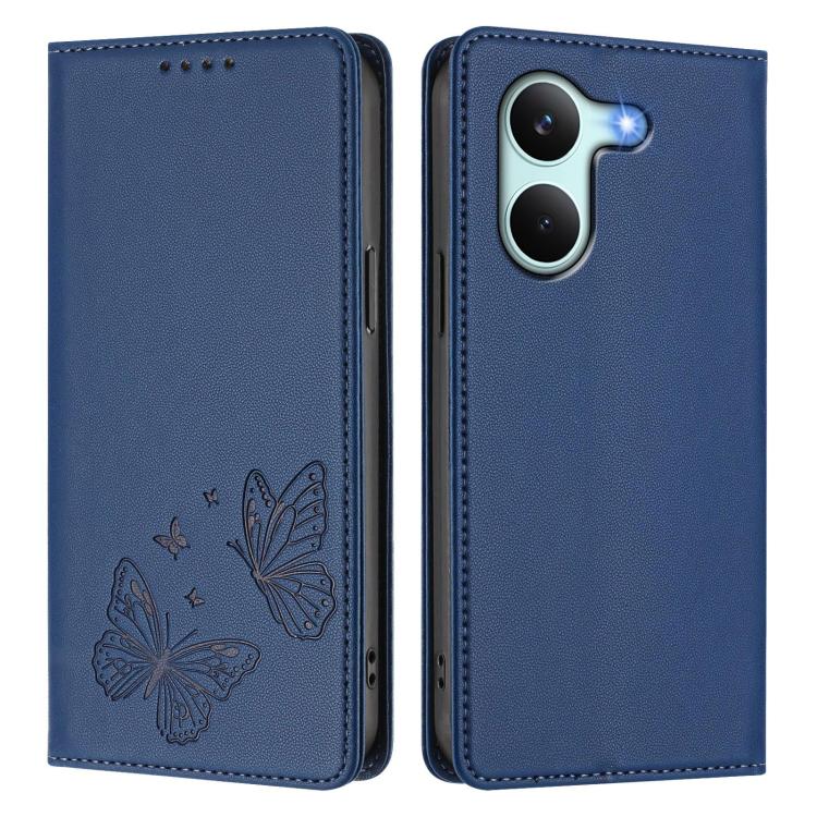 For Xiaomi Poco X8 Pro 5G / Redmi Turbo 5 5G Strong Magnetic Dual Butterfly RFID Vegan Leather Phone Case