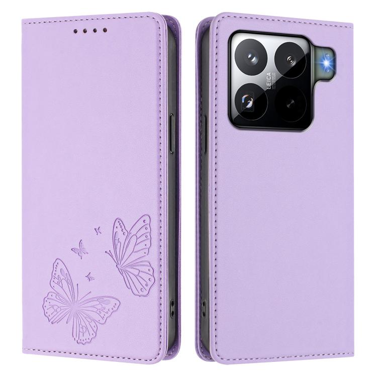 For Xiaomi 15S Pro Strong Magnetic Dual Butterfly RFID Vegan Leather Phone Case