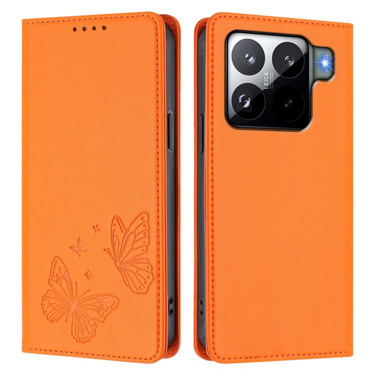 For Xiaomi 15S Pro Strong Magnetic Dual Butterfly RFID Vegan Leather Phone Case