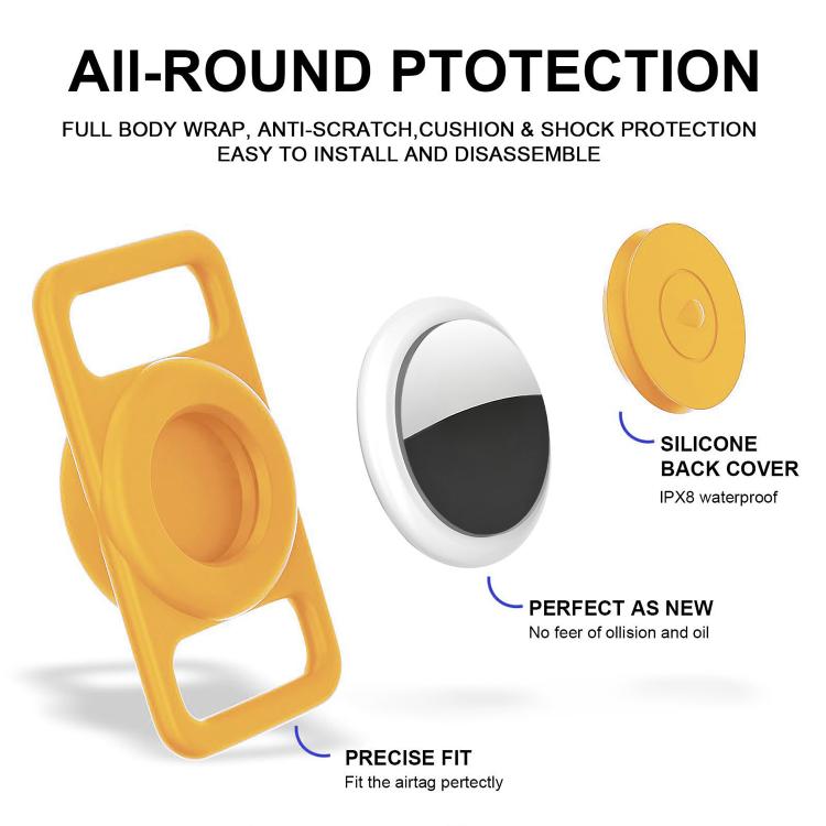 For AirTag 2nd Gen / 1st Gen XDcase 4pcs Pet Collar Design Waterproof Silicone Protective Case