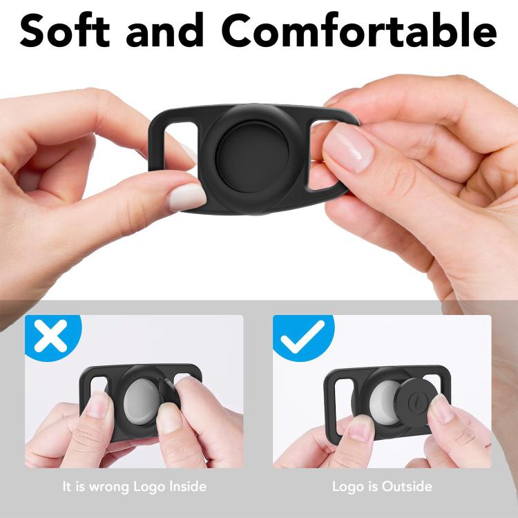 For AirTag 2nd Gen / 1st Gen XDcase 4pcs Pet Collar Design Waterproof Silicone Protective Case