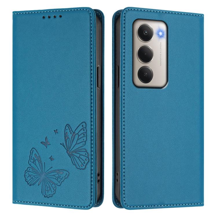 For Redmi 15 5G / 4G EU 171mm Strong Magnetic Dual Butterfly RFID Vegan Leather Phone Case