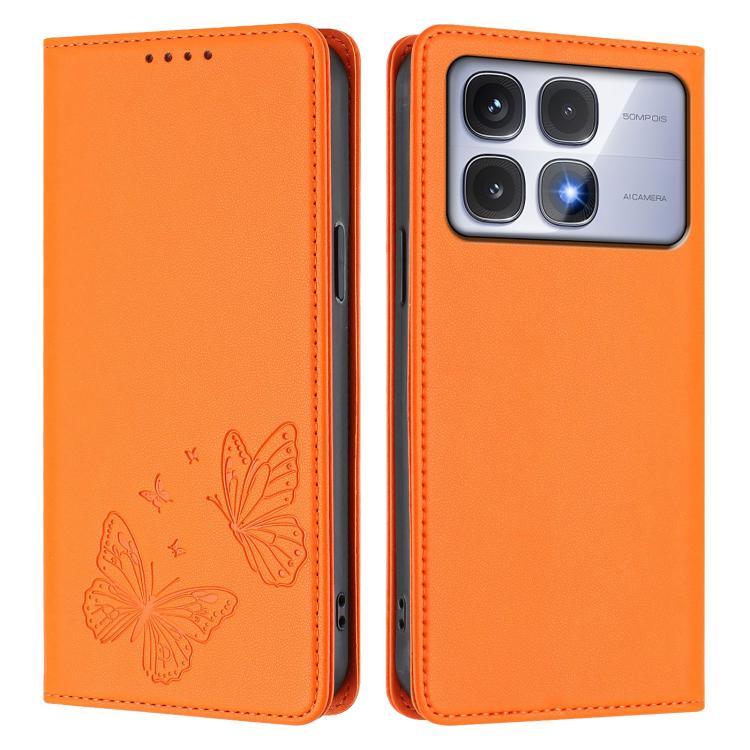 For Redmi K70 Ultra Strong Magnetic Dual Butterfly RFID Vegan Leather Phone Case