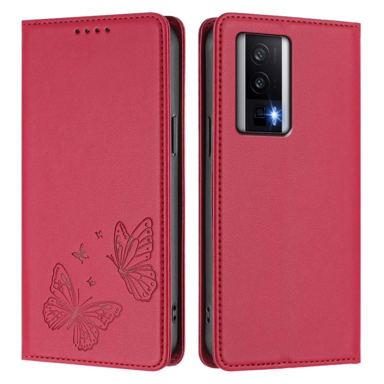 For Redmi K60 / K60 Pro / Poco F5 Pro Strong Magnetic Dual Butterfly RFID Vegan Leather Phone Case