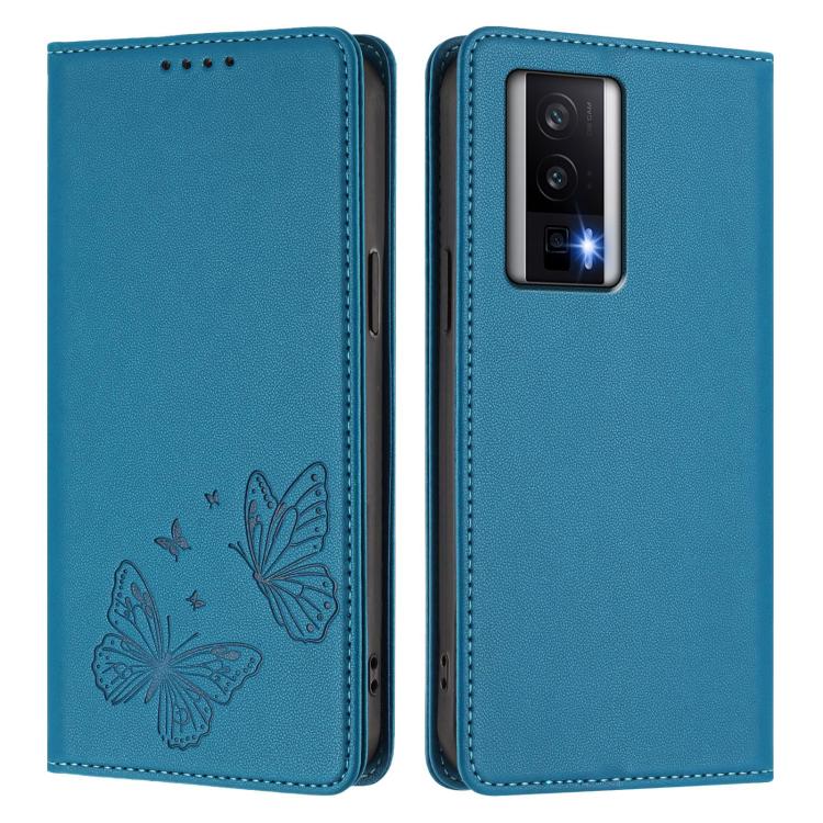 For Redmi K60 / K60 Pro / Poco F5 Pro Strong Magnetic Dual Butterfly RFID Vegan Leather Phone Case