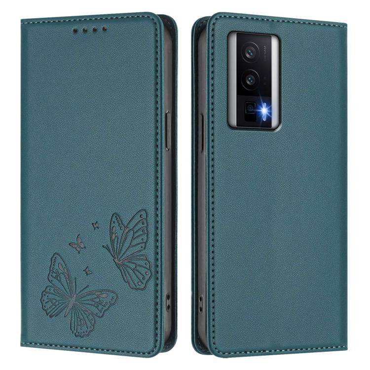 For Redmi K60 / K60 Pro / Poco F5 Pro Strong Magnetic Dual Butterfly RFID Vegan Leather Phone Case