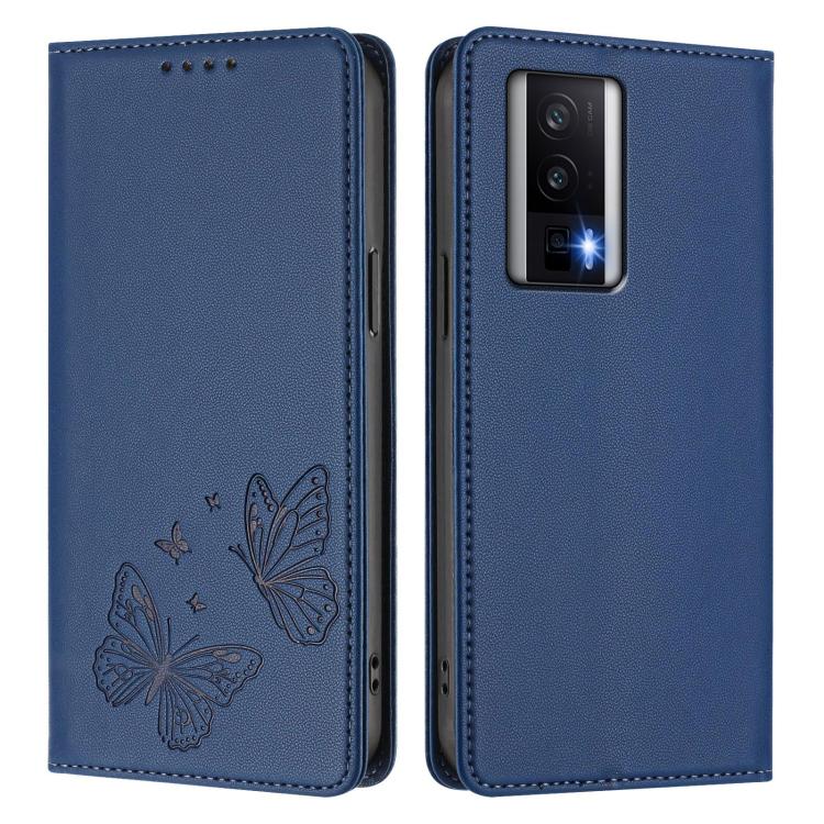 For Redmi K60 / K60 Pro / Poco F5 Pro Strong Magnetic Dual Butterfly RFID Vegan Leather Phone Case