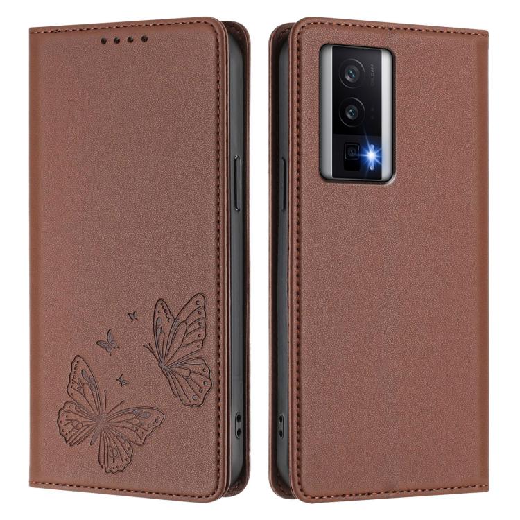 For Redmi K60 / K60 Pro / Poco F5 Pro Strong Magnetic Dual Butterfly RFID Vegan Leather Phone Case