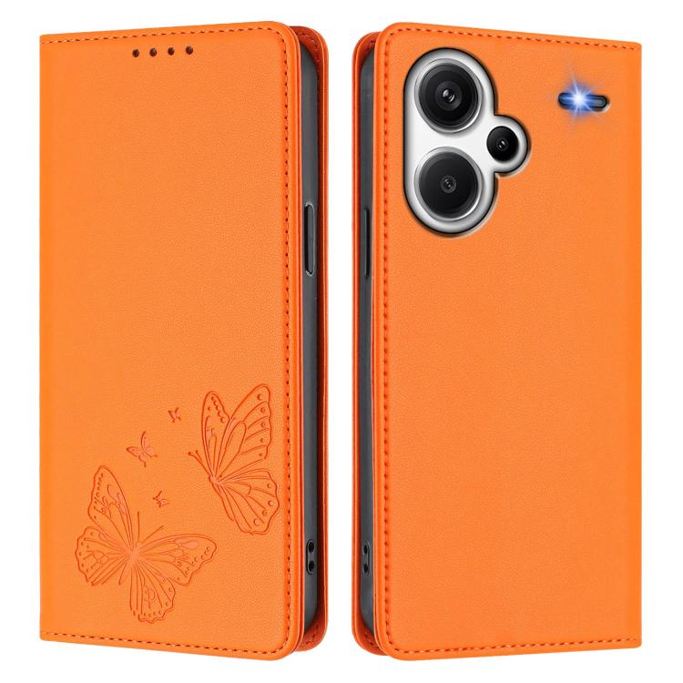 For Redmi Note 13 Pro+ 5G Strong Magnetic Dual Butterfly RFID Vegan Leather Phone Case