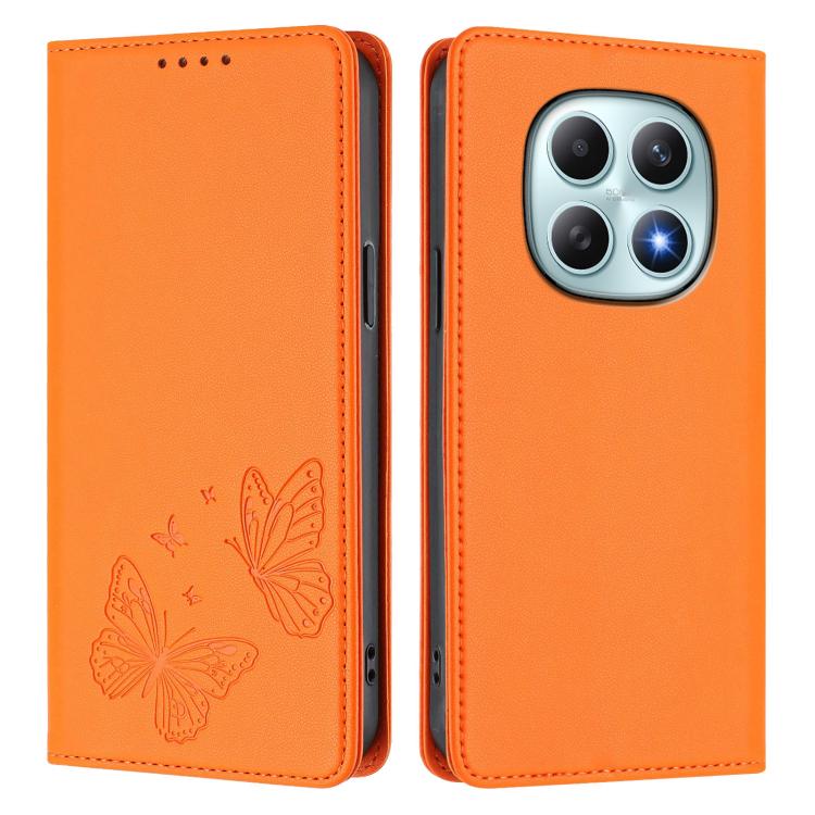 For Redmi Note 15 5G / 4G 164mm / Poco M8 5G Strong Magnetic Dual Butterfly RFID Vegan Leather Phone Case