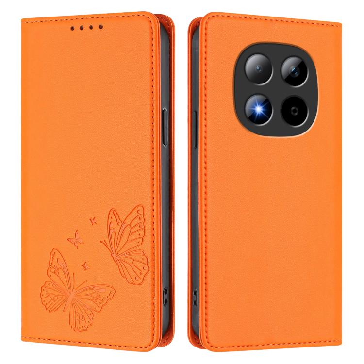 For Redmi Note 15 Pro 5G Global 163.6mm Strong Magnetic Dual Butterfly RFID Vegan Leather Phone Case
