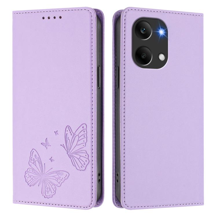 For Redmi Turbo 5 Max 5G / Poco X8 Pro Max 5G Strong Magnetic Dual Butterfly RFID Vegan Leather Phone Case
