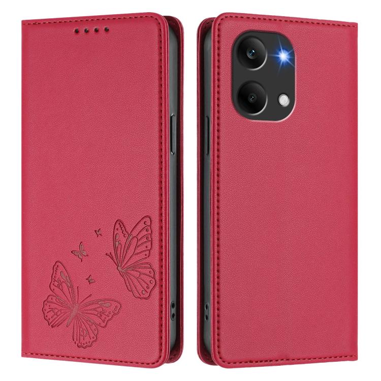 For Redmi Turbo 5 Max 5G / Poco X8 Pro Max 5G Strong Magnetic Dual Butterfly RFID Vegan Leather Phone Case