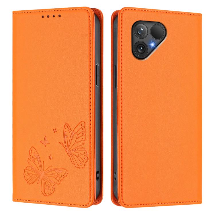 For Fairphone 5 Strong Magnetic Dual Butterfly RFID Vegan Leather Phone Case