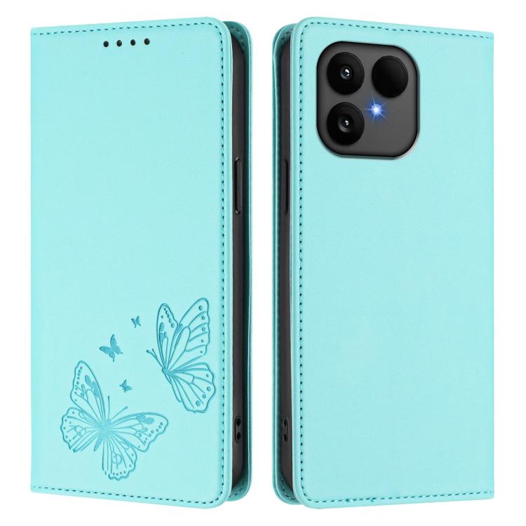 For Fairphone 6 Strong Magnetic Dual Butterfly RFID Vegan Leather Phone Case