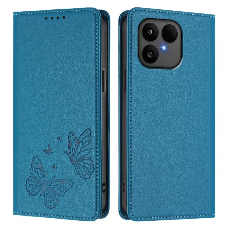 For Fairphone 6 Strong Magnetic Dual Butterfly RFID Vegan Leather Phone Case