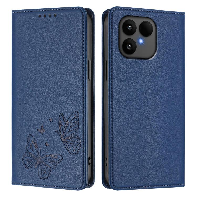 For Fairphone 6 Strong Magnetic Dual Butterfly RFID Vegan Leather Phone Case