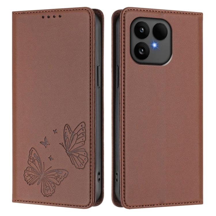 For Fairphone 6 Strong Magnetic Dual Butterfly RFID Vegan Leather Phone Case