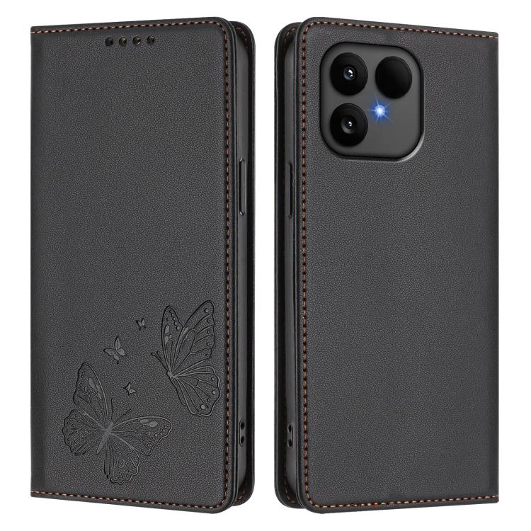 For Fairphone 6 Strong Magnetic Dual Butterfly RFID Vegan Leather Phone Case