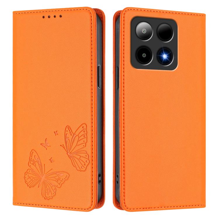 For Boost Mobile Summit 5G Strong Magnetic Dual Butterfly RFID Vegan Leather Phone Case