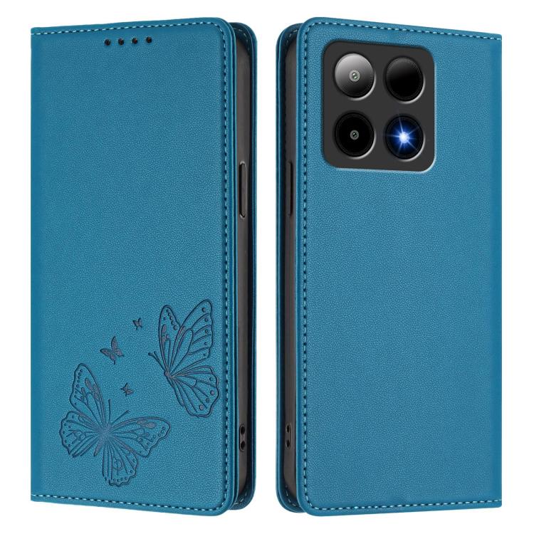 For Boost Mobile Summit 5G Strong Magnetic Dual Butterfly RFID Vegan Leather Phone Case