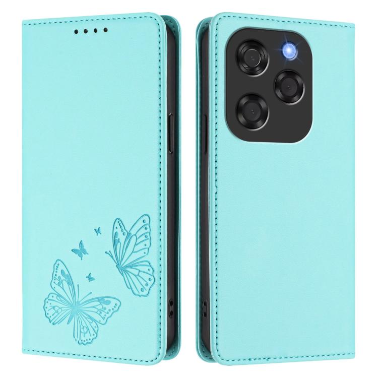 For Coolpad X100 Strong Magnetic Dual Butterfly RFID Vegan Leather Phone Case