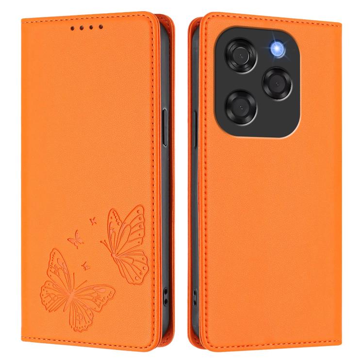 For Coolpad X100 Strong Magnetic Dual Butterfly RFID Vegan Leather Phone Case