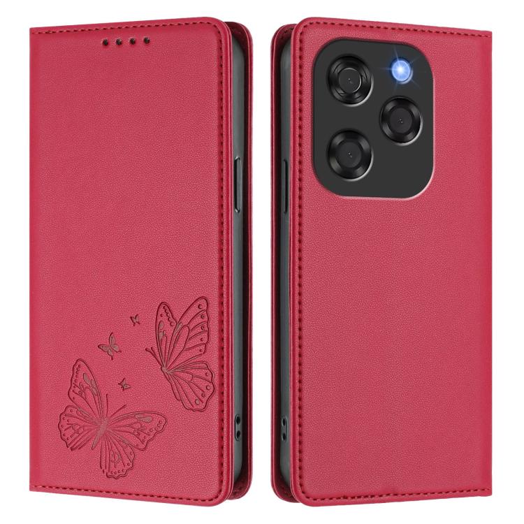 For Coolpad X100 Strong Magnetic Dual Butterfly RFID Vegan Leather Phone Case