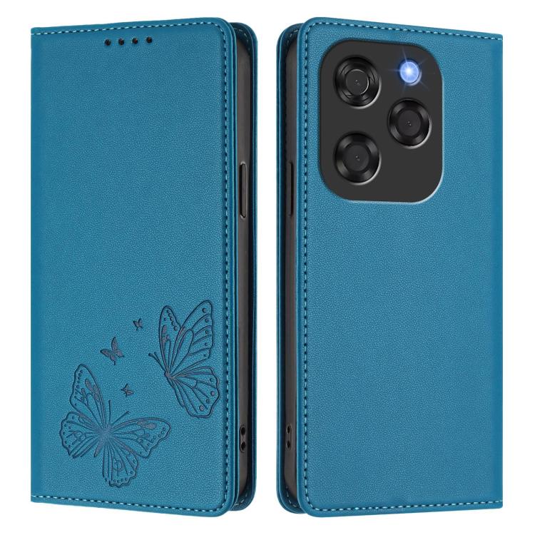 For Coolpad X100 Strong Magnetic Dual Butterfly RFID Vegan Leather Phone Case