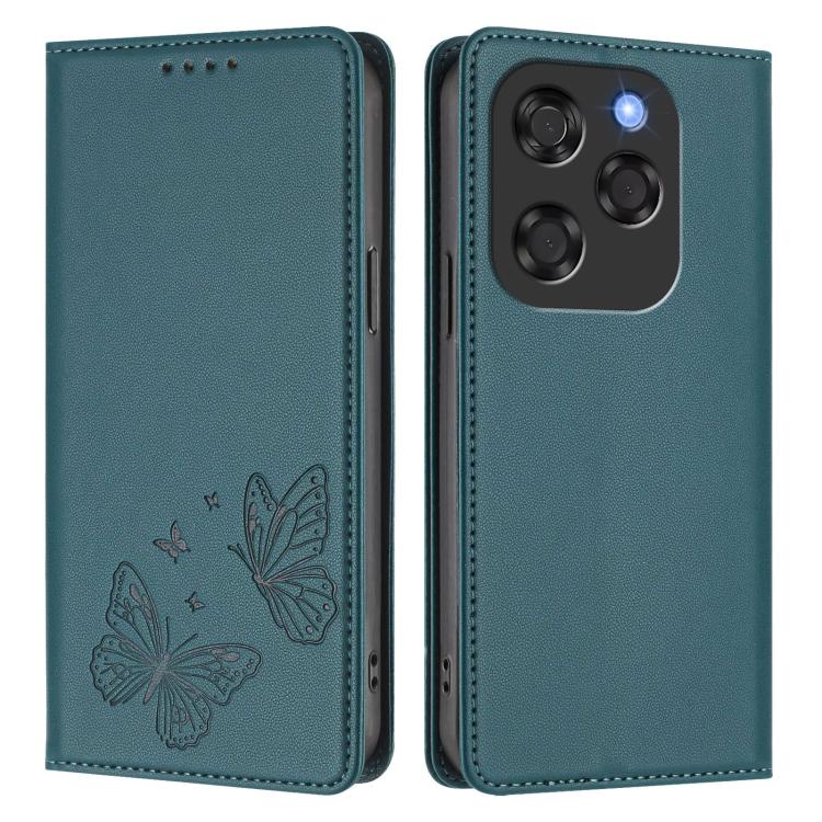 For Coolpad X100 Strong Magnetic Dual Butterfly RFID Vegan Leather Phone Case