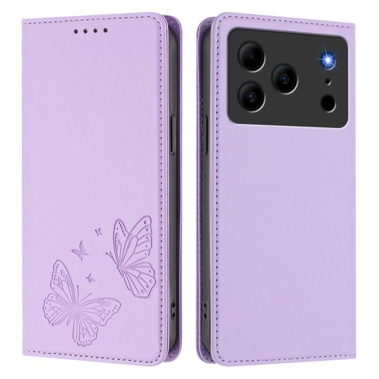 For Doogee Note 56 / Note 56 Pro Strong Magnetic Dual Butterfly RFID Vegan Leather Phone Case