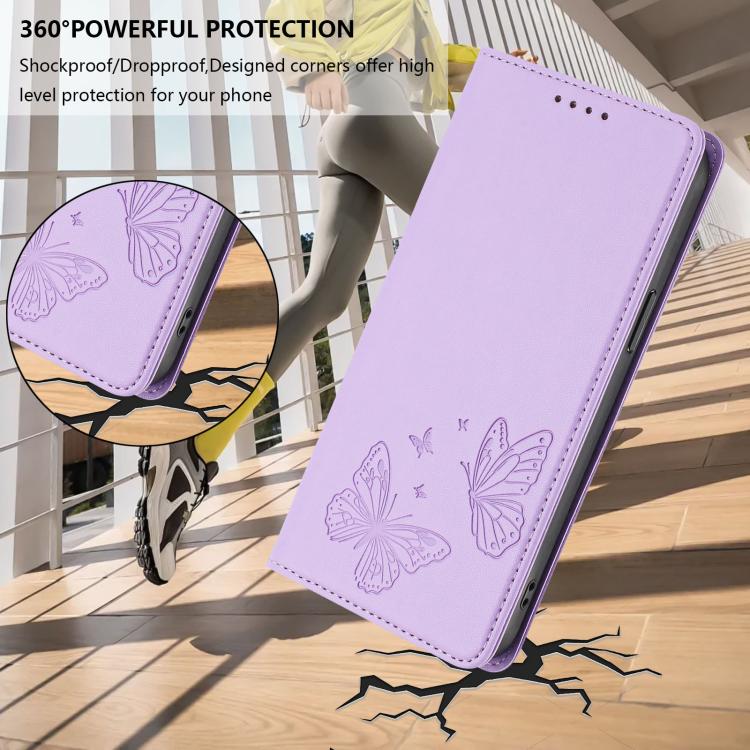 For Doogee Note 56 / Note 56 Pro Strong Magnetic Dual Butterfly RFID Vegan Leather Phone Case