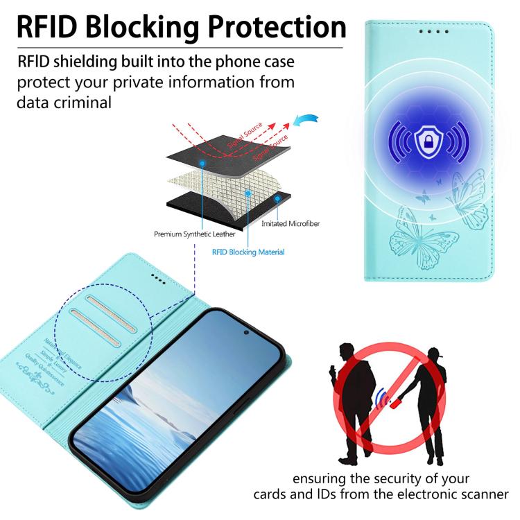 For Doogee Note 56 / Note 56 Pro Strong Magnetic Dual Butterfly RFID Vegan Leather Phone Case