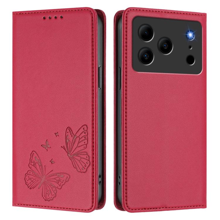 For Doogee Note 56 / Note 56 Pro Strong Magnetic Dual Butterfly RFID Vegan Leather Phone Case
