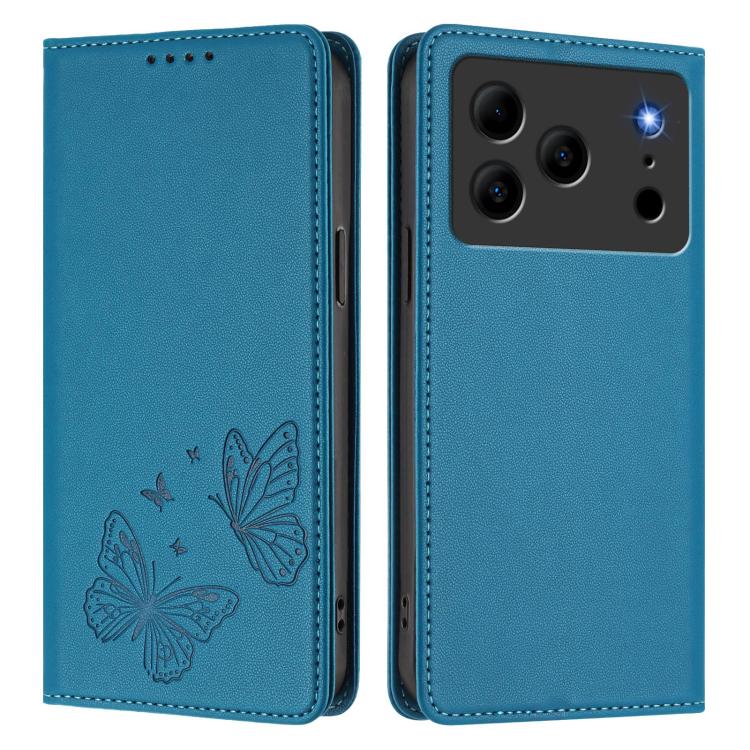 For Doogee Note 56 / Note 56 Pro Strong Magnetic Dual Butterfly RFID Vegan Leather Phone Case