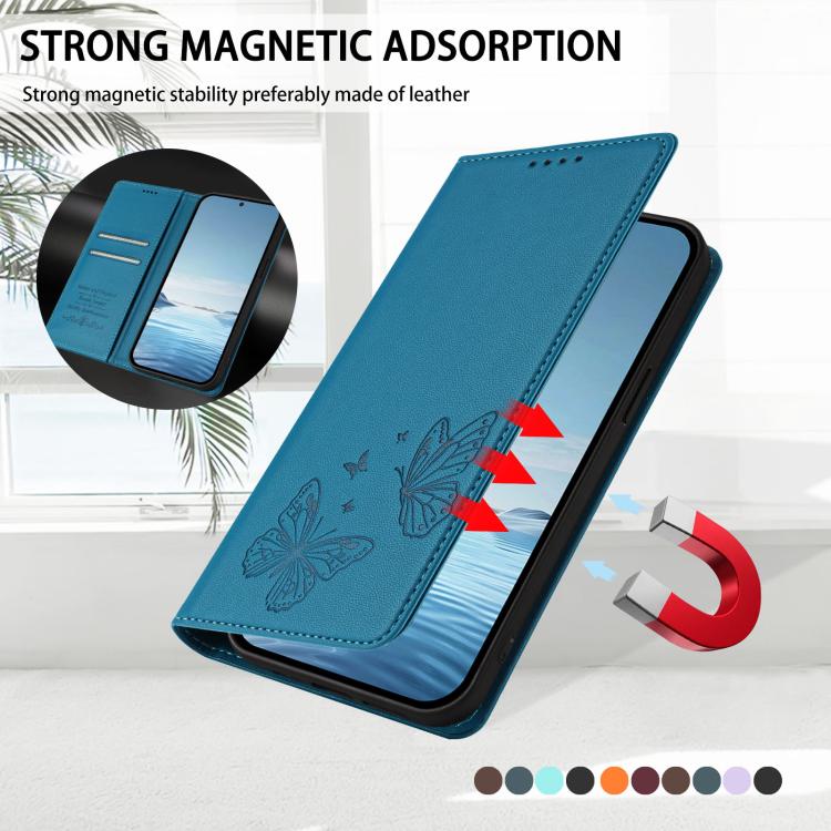 For Doogee Note 56 / Note 56 Pro Strong Magnetic Dual Butterfly RFID Vegan Leather Phone Case