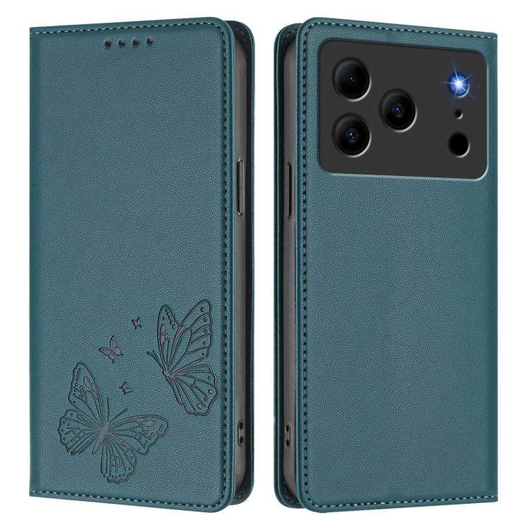 For Doogee Note 56 / Note 56 Pro Strong Magnetic Dual Butterfly RFID Vegan Leather Phone Case