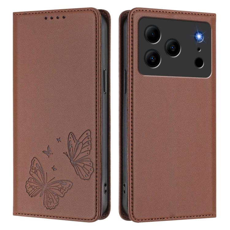 For Doogee Note 56 / Note 56 Pro Strong Magnetic Dual Butterfly RFID Vegan Leather Phone Case
