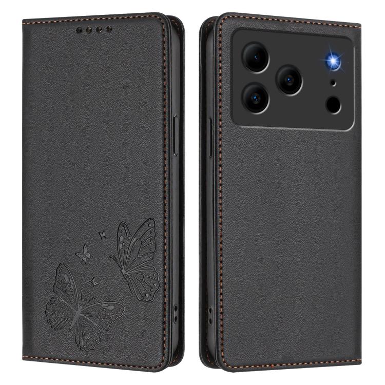 For Doogee Note 56 / Note 56 Pro Strong Magnetic Dual Butterfly RFID Vegan Leather Phone Case