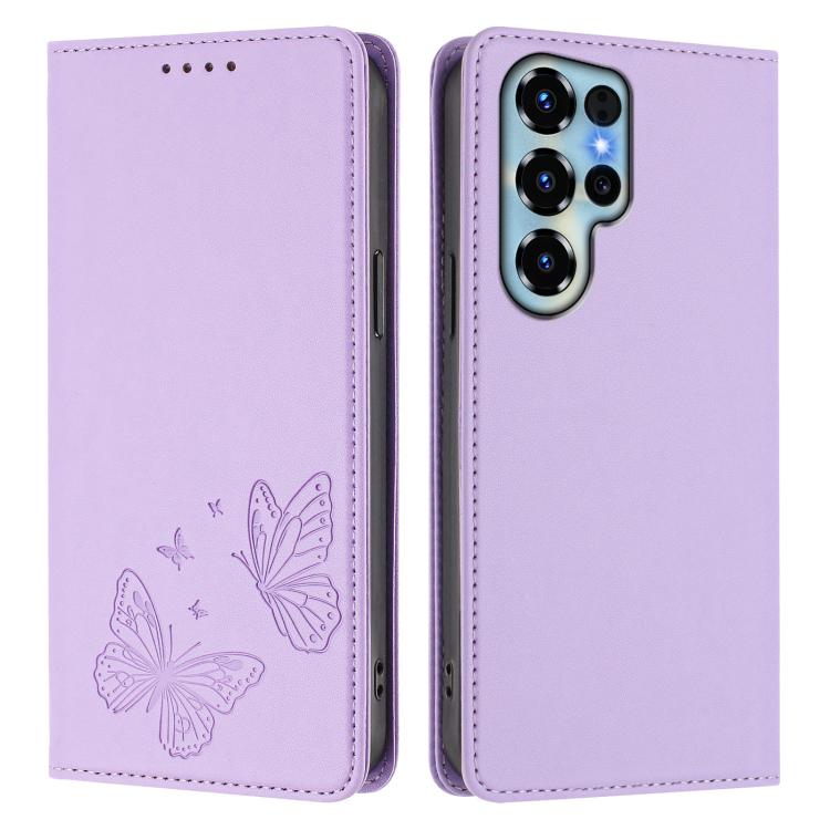 For Doogee Note 56X / Note 56X Pro Strong Magnetic Dual Butterfly RFID Vegan Leather Phone Case