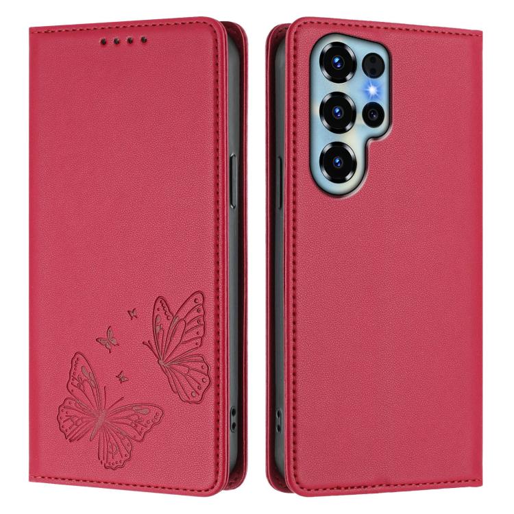 For Doogee Note 56X / Note 56X Pro Strong Magnetic Dual Butterfly RFID Vegan Leather Phone Case