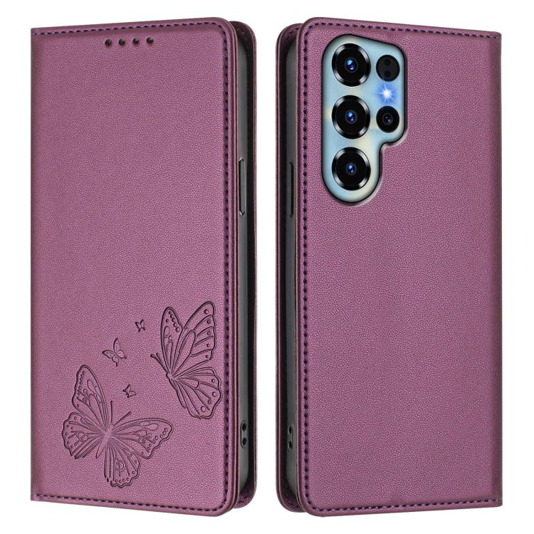 For Doogee Note 56X / Note 56X Pro Strong Magnetic Dual Butterfly RFID Vegan Leather Phone Case