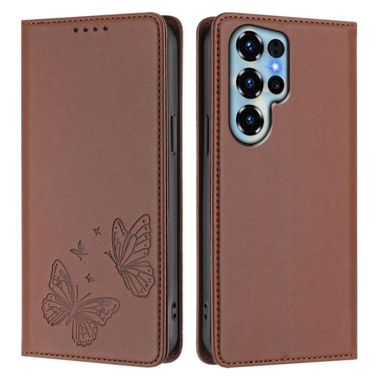 For Doogee Note 56X / Note 56X Pro Strong Magnetic Dual Butterfly RFID Vegan Leather Phone Case