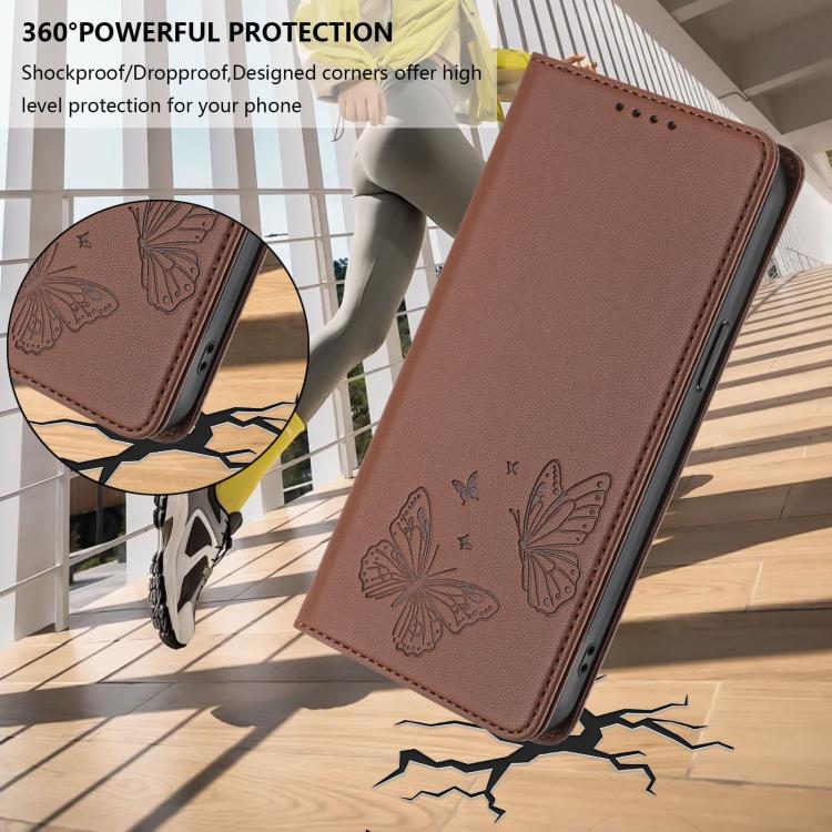 For Doogee Note 56X / Note 56X Pro Strong Magnetic Dual Butterfly RFID Vegan Leather Phone Case